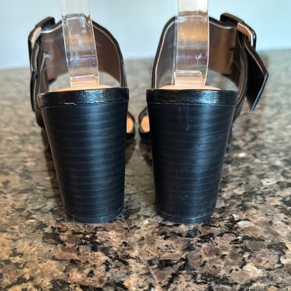 Kelly & Katie Black adjustable strap Heeled Sandals with Chunky Block Heel EUC 8 - Picture 6 of 16